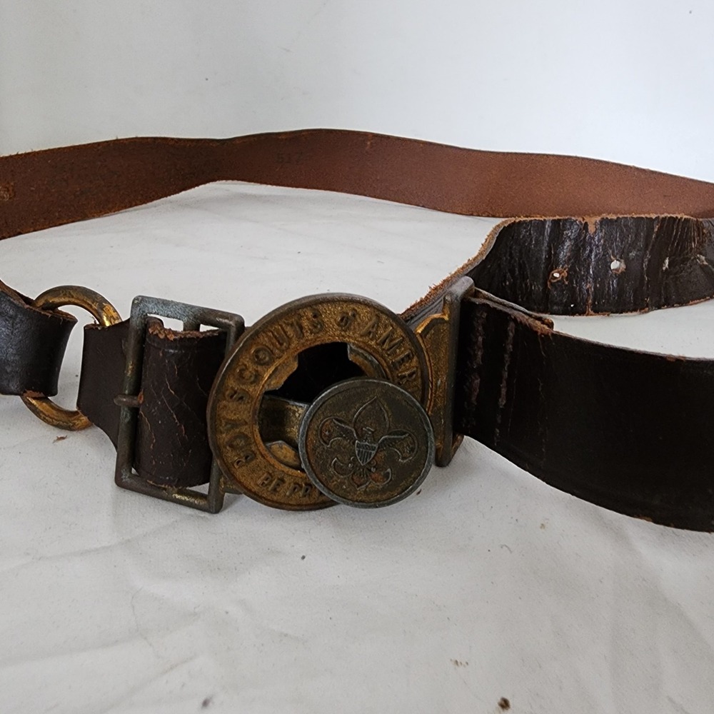 Vintage Boy Scouts Leather Belt
